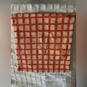 Schoolhouse Popcorn Grid euro pillowcase in tangerine